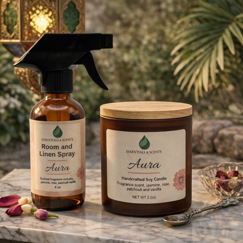 Aura Luxury Gift Set (Luxury Collection - 10 oz. Candle + 4 oz. Spray)
