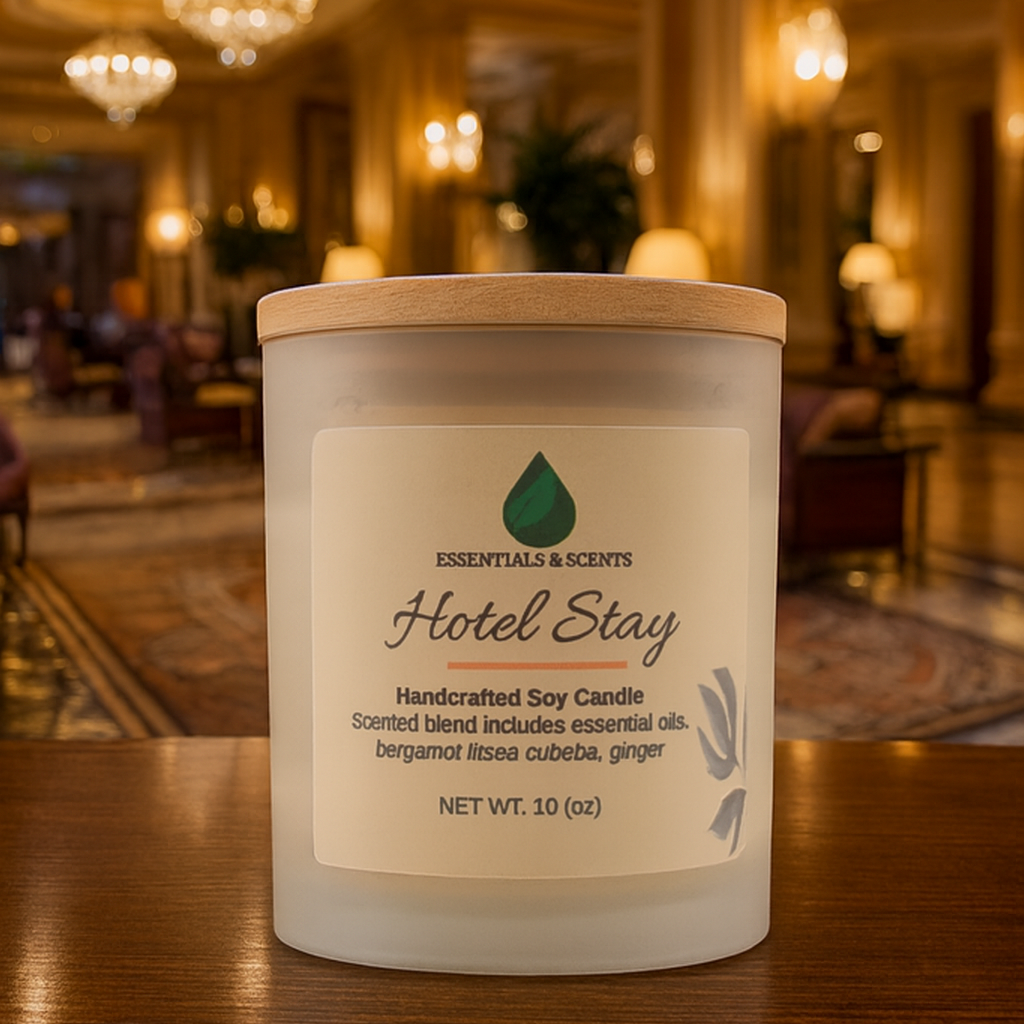 Hotel Stay — Hand‑Poured Soy Candle (Hotel Collection, 10 oz)