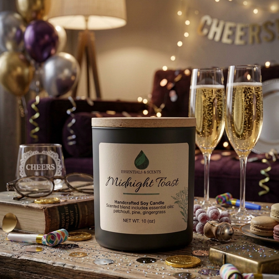 Midnight Toast — Hand‑Poured Soy Candle (The Luxury Collection, 10 oz)