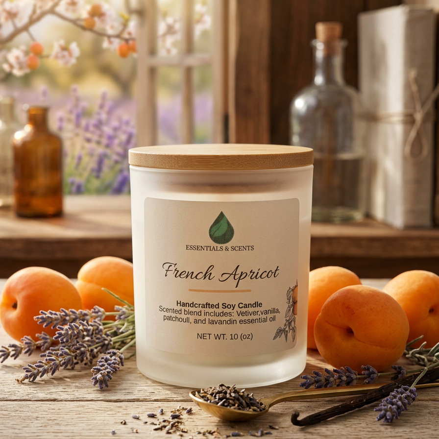 French Apricot — Hand‑Poured Soy Candle (The Orchard Collection, 10 oz)