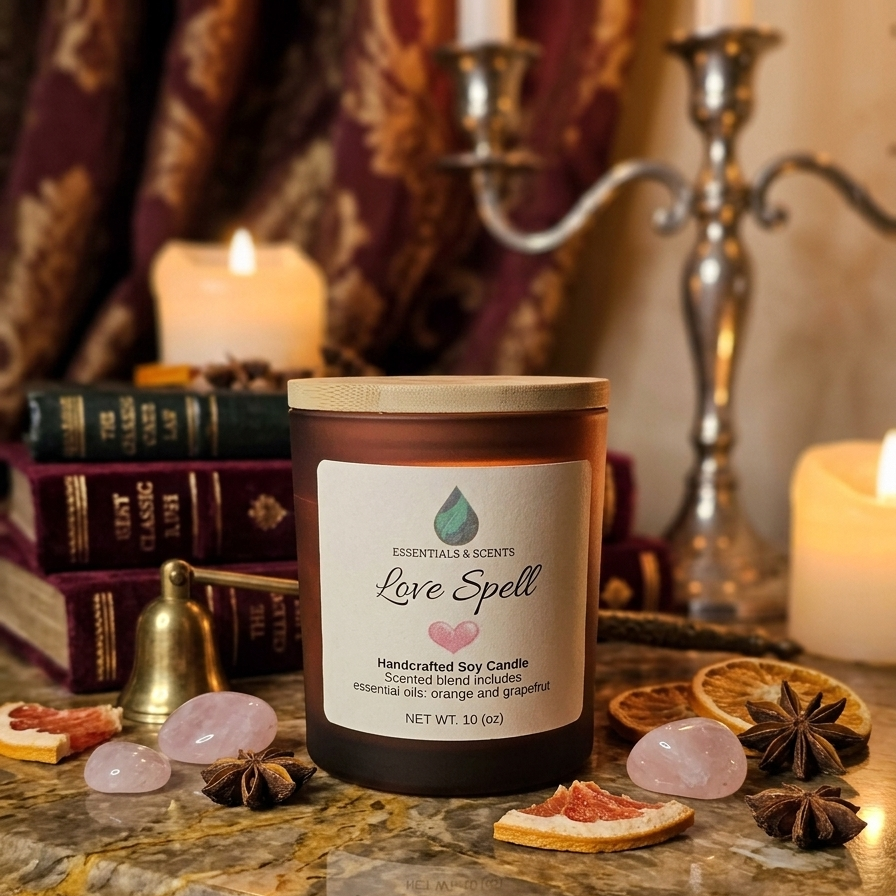 Love Spell — Hand‑Poured Soy Candle (Women’s Candles Collections, 10 oz)