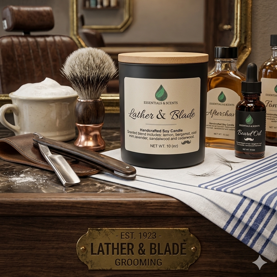 Lather & Blade — Hand‑Poured Soy Candle (Men's Collection 10 oz)