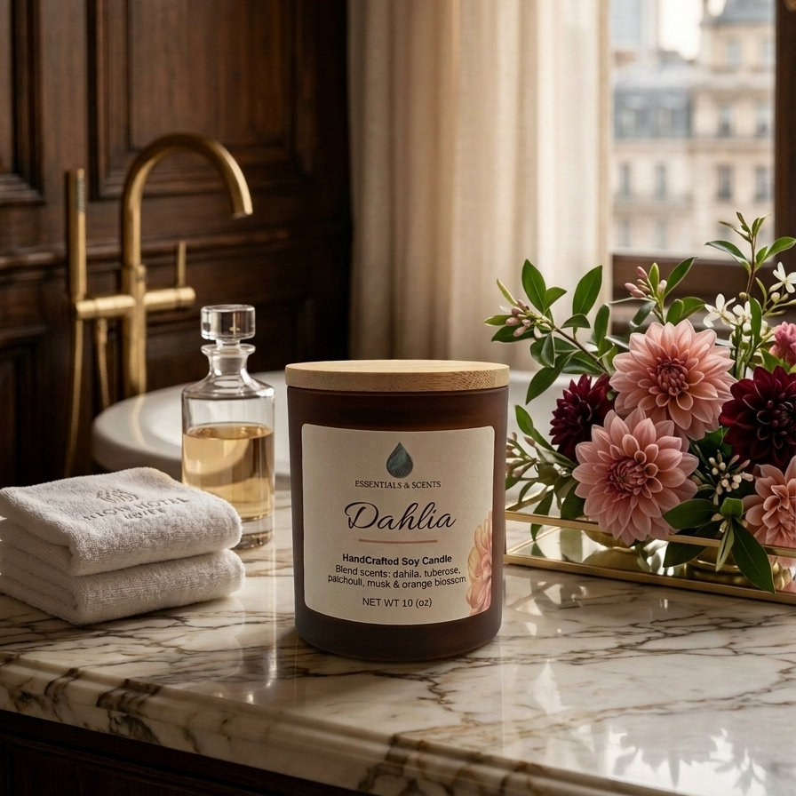 Dahlia - Hand‑Poured Soy Candle (Women’s Candles Collection, 10 oz)